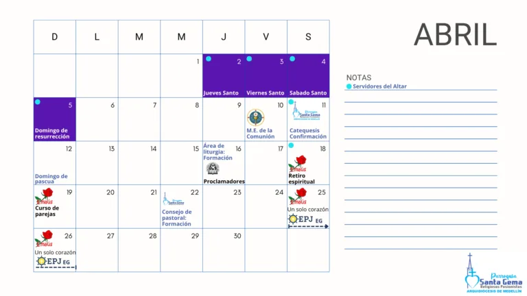 Programación para Mes de Abril 2026