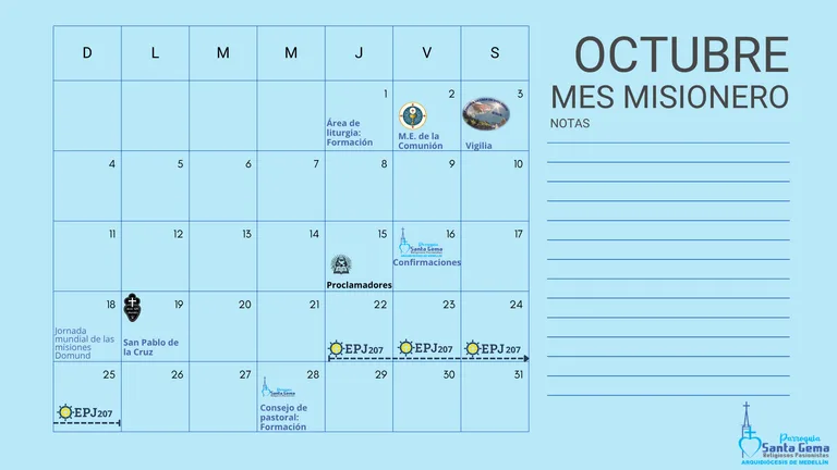 PROGRAMACIÓN PARA MES DE OCTUBRE 2026